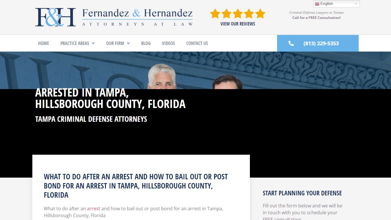 Arrested in Tampa, Hillsborough County, Florida